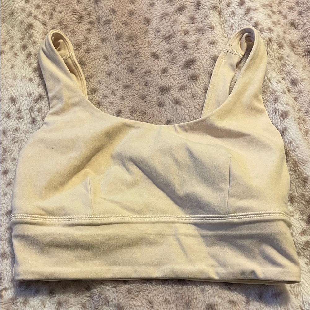Women's lululemon tan / lightest yellow Sports Bra soft size 6